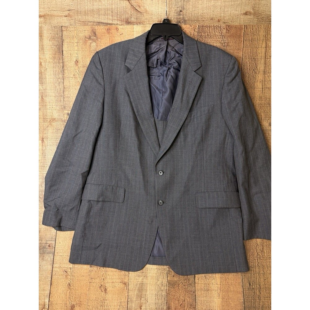 Hart Schaffner Marx Mens 44R Gray Pinstripe Blazer Old Money Preppy Quiet Luxury